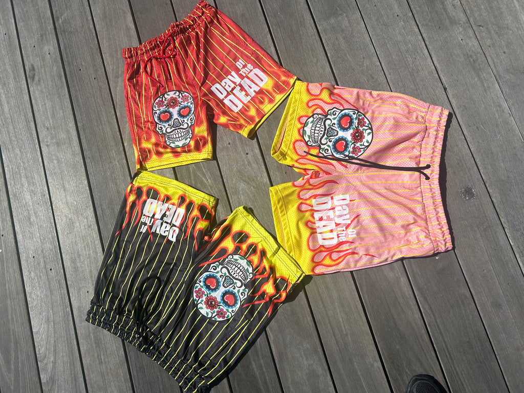 Day Of Dead Mesh Shorts