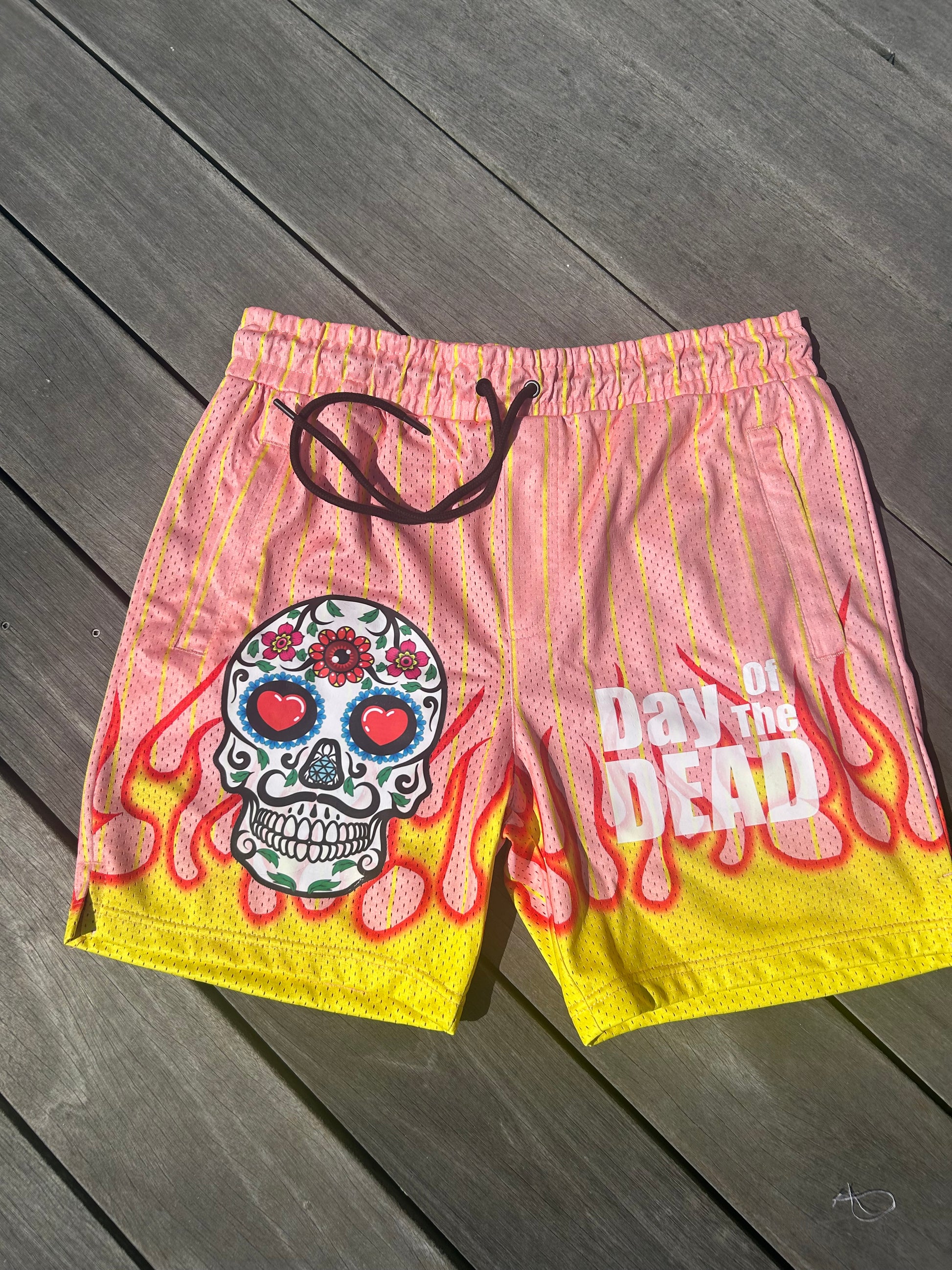 Day Of Dead Mesh Shorts