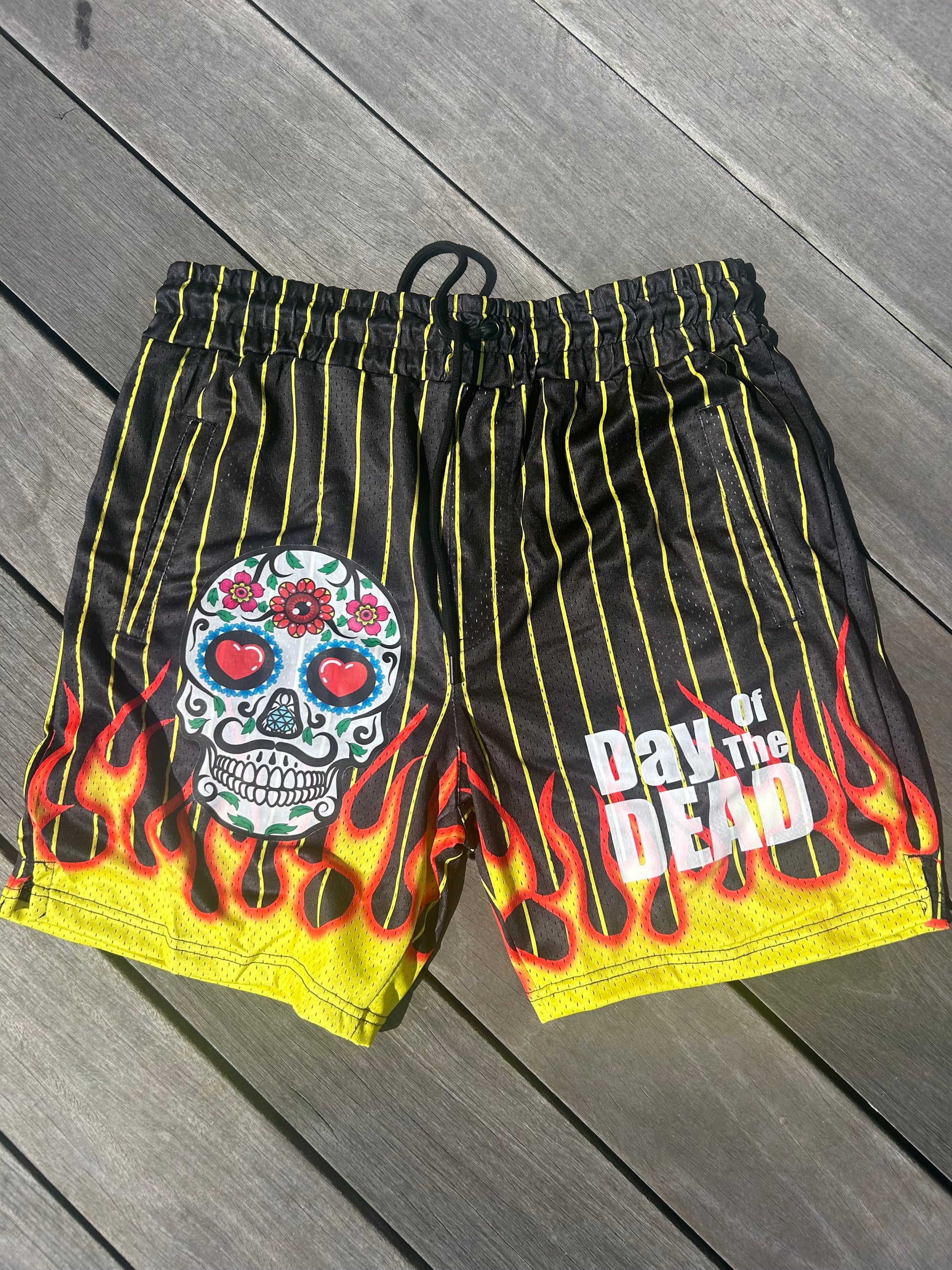 Day Of Dead Mesh Shorts